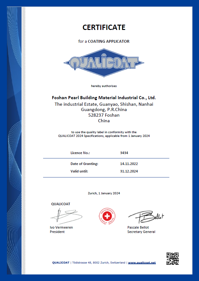Qualicoat Certificate